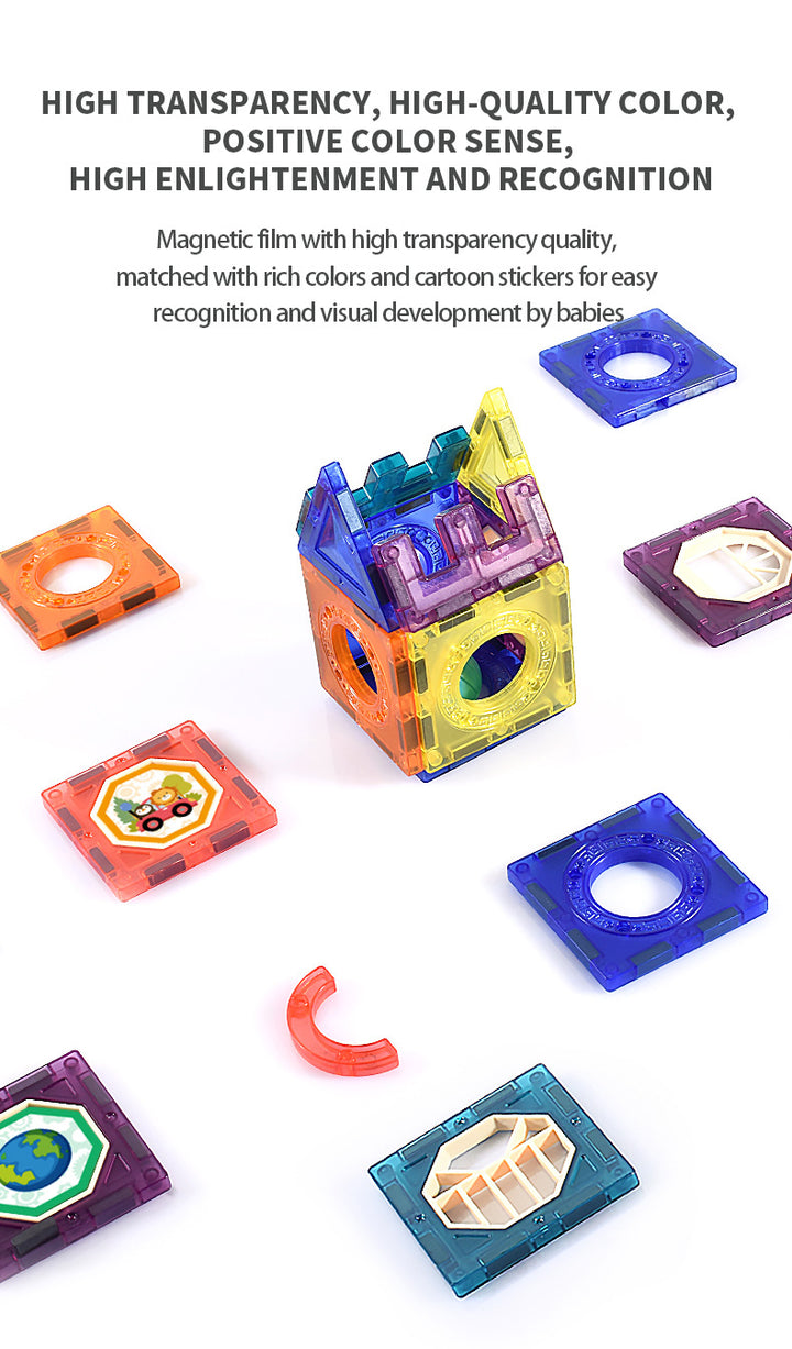 Baby & Kids Magnetic Tiles Building Blocks Set Early Educational Toy w LED Light 3 Years +