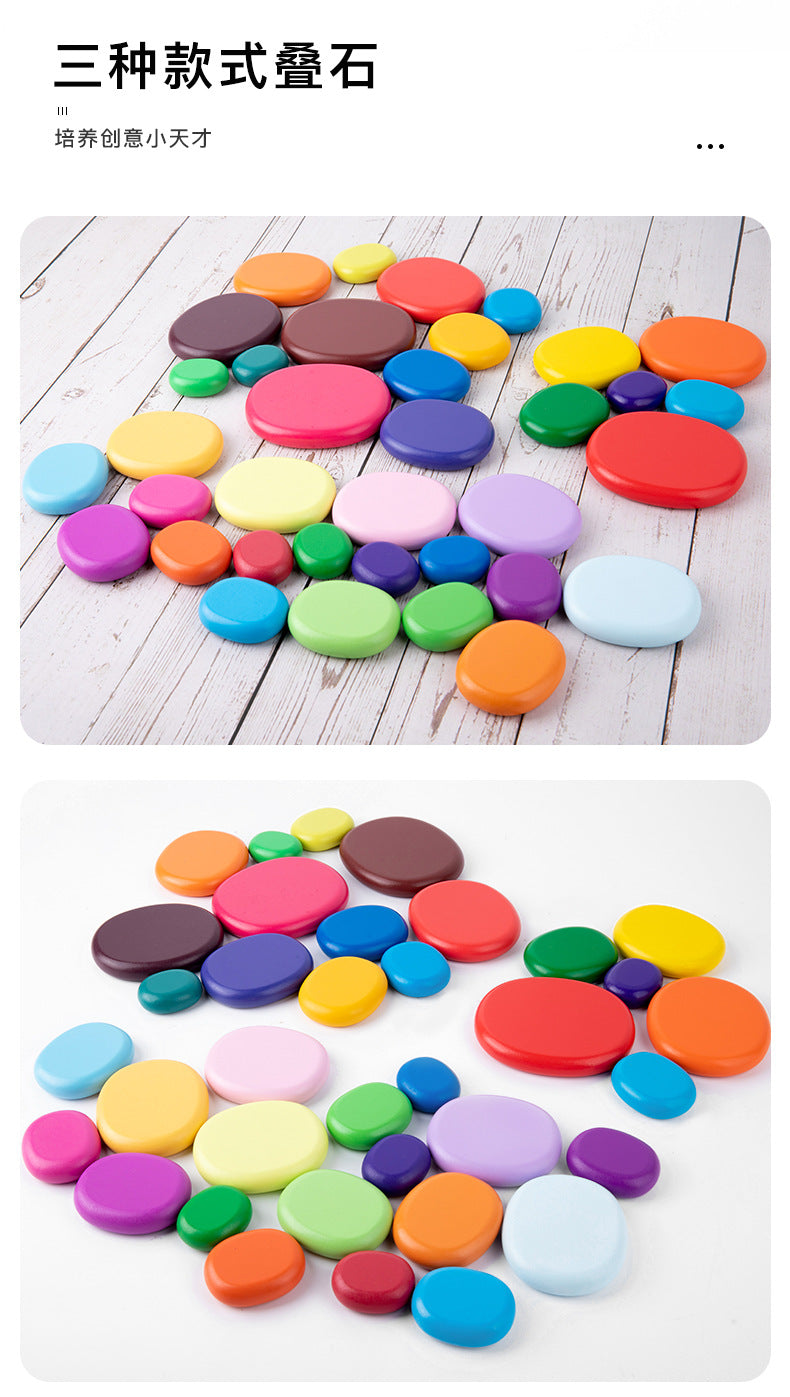 Wooden Stacking Pebble Stones Clearance Sale 2 Years +