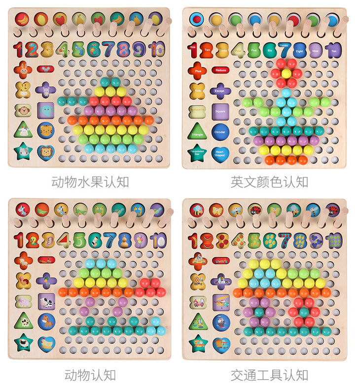 Pearl Fishing Memory Chess Logarithmic Plate with Beads Toys Clearance Sale 3 Years + - quixoticmuses