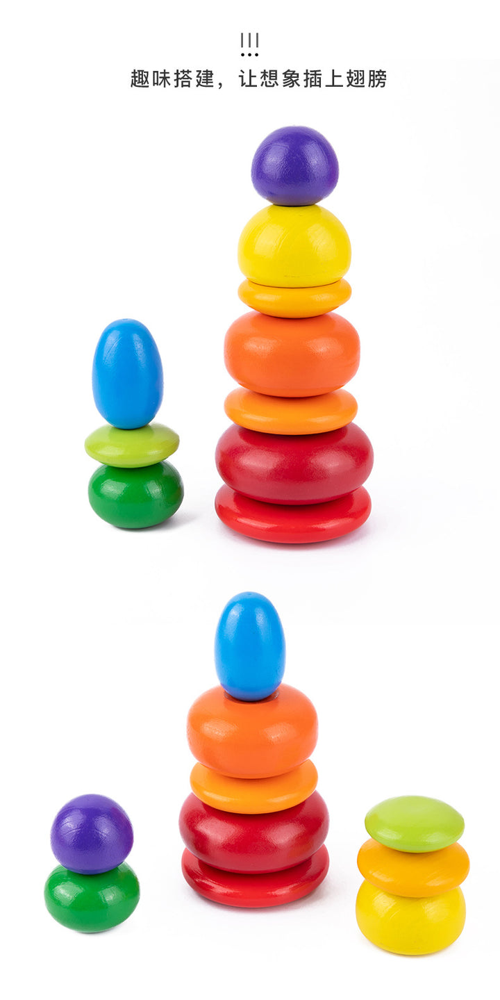 Wooden Stacking Pebble Stones Clearance Sale 2 Years +