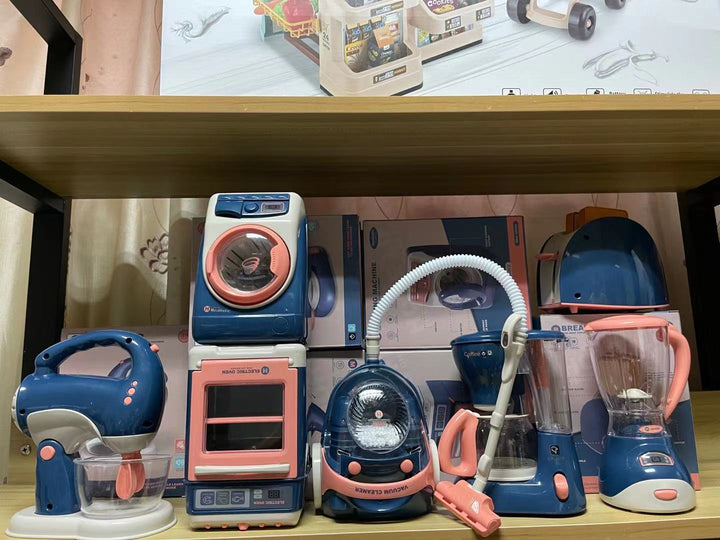 Kids Boys Girls Pretend Play Mini Household Appliances - Bread Machine Oven Coffee Machine Washing Machine Vacuum Cleaner Juicer Mixer - quixoticmuses