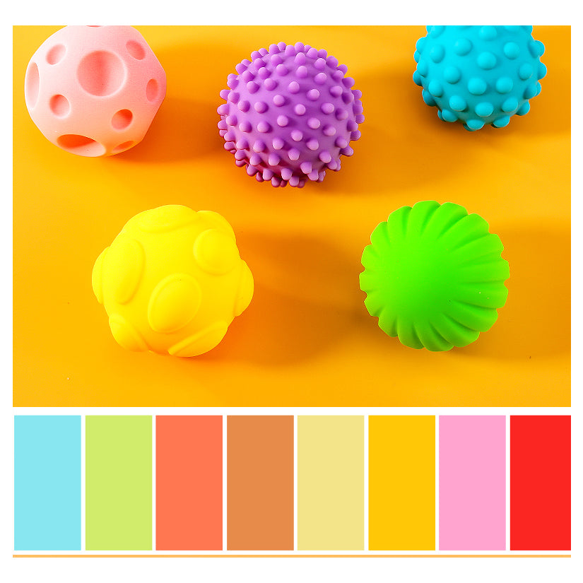 Huang Er Soft Tactile Perception Training  Ball 6pcs Baby Hand Ball Baby Grasp Ball Toys - quixoticmuses