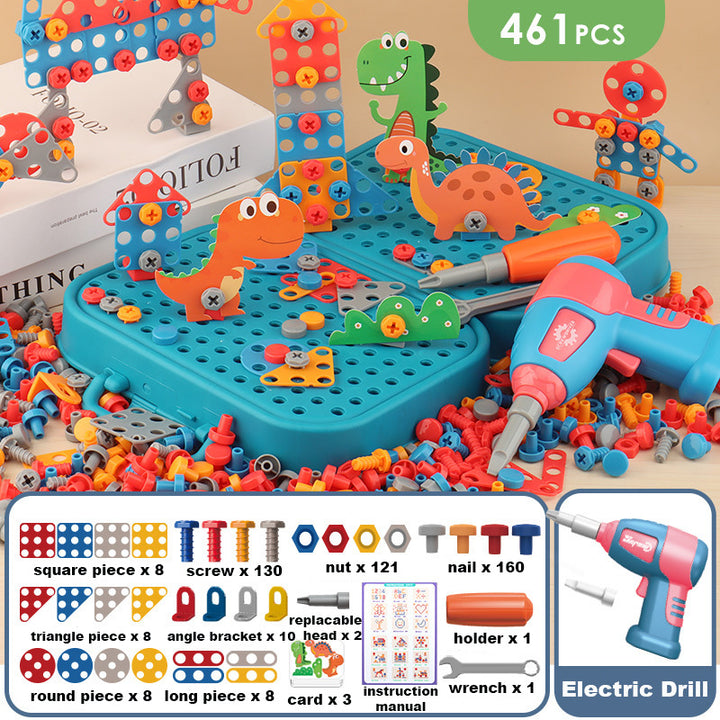 Kids 461 Piece Set with Electric Drill Toy Kids Drill Sets Preschool & Toddler STEM Toy - quixoticmuses