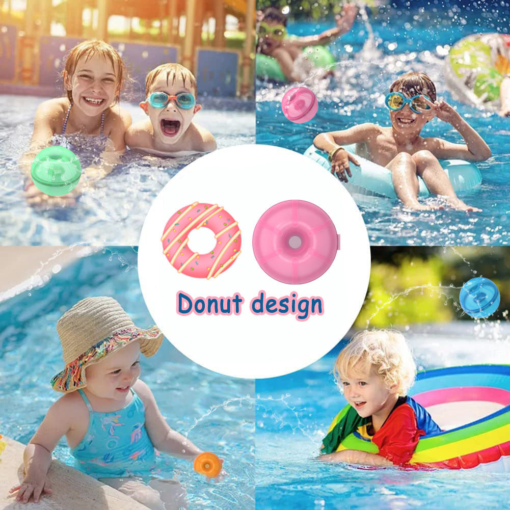 Baby Toddler Kids Water Play Reusable Magnetic Self-sealing Donut Water Balls Easy Quick Fill Splash Water Balls