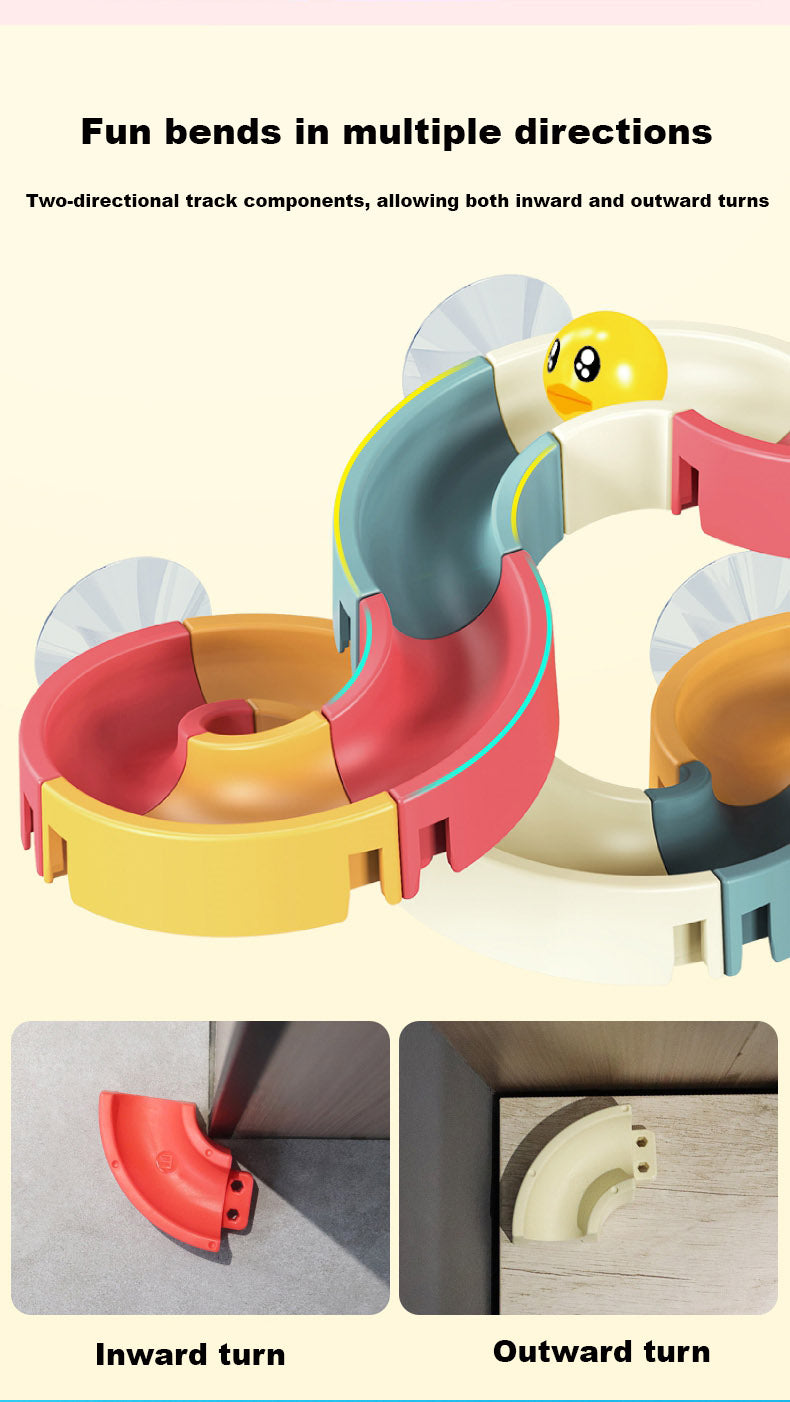 Baby Toddler Kids Wall Bathtub Mounted Water Play Track Toy Set w Suction Cups - quixoticmuses