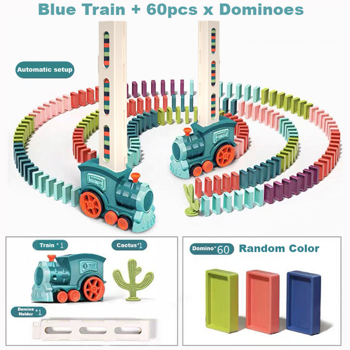 Kids Domino Train Domino Blocks Set Building And Stacking Toy Blocks Domino Set For 3 Year + Toys Boys Girls Creative Gifts For Kids - quixoticmuses