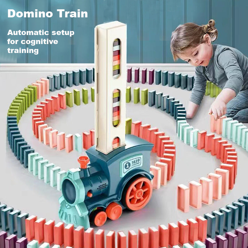 Kids Domino Train Domino Blocks Set Building And Stacking Toy Blocks Domino Set For 3 Year + Toys Boys Girls Creative Gifts For Kids - quixoticmuses