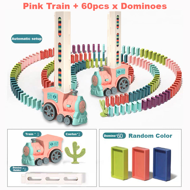 Kids Domino Train Domino Blocks Set Building And Stacking Toy Blocks Domino Set For 3 Year + Toys Boys Girls Creative Gifts For Kids - quixoticmuses