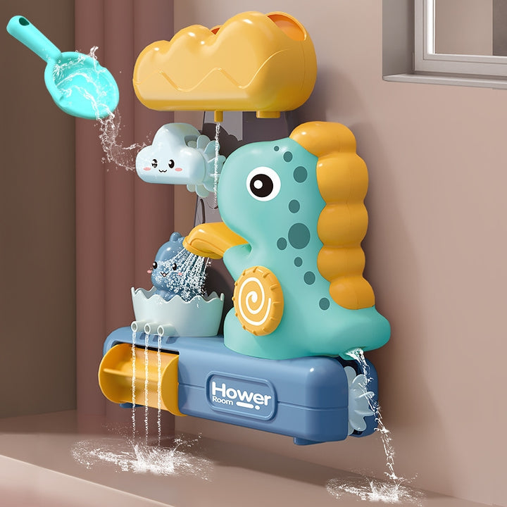 Baby Toddler Kids Wall Bathtub Mounted Dinosaur Bath Toy Set w Suction Cups 3 Years + - quixoticmuses