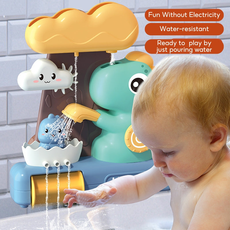 Baby Toddler Kids Wall Bathtub Mounted Dinosaur Bath Toy Set w Suction Cups 3 Years + - quixoticmuses