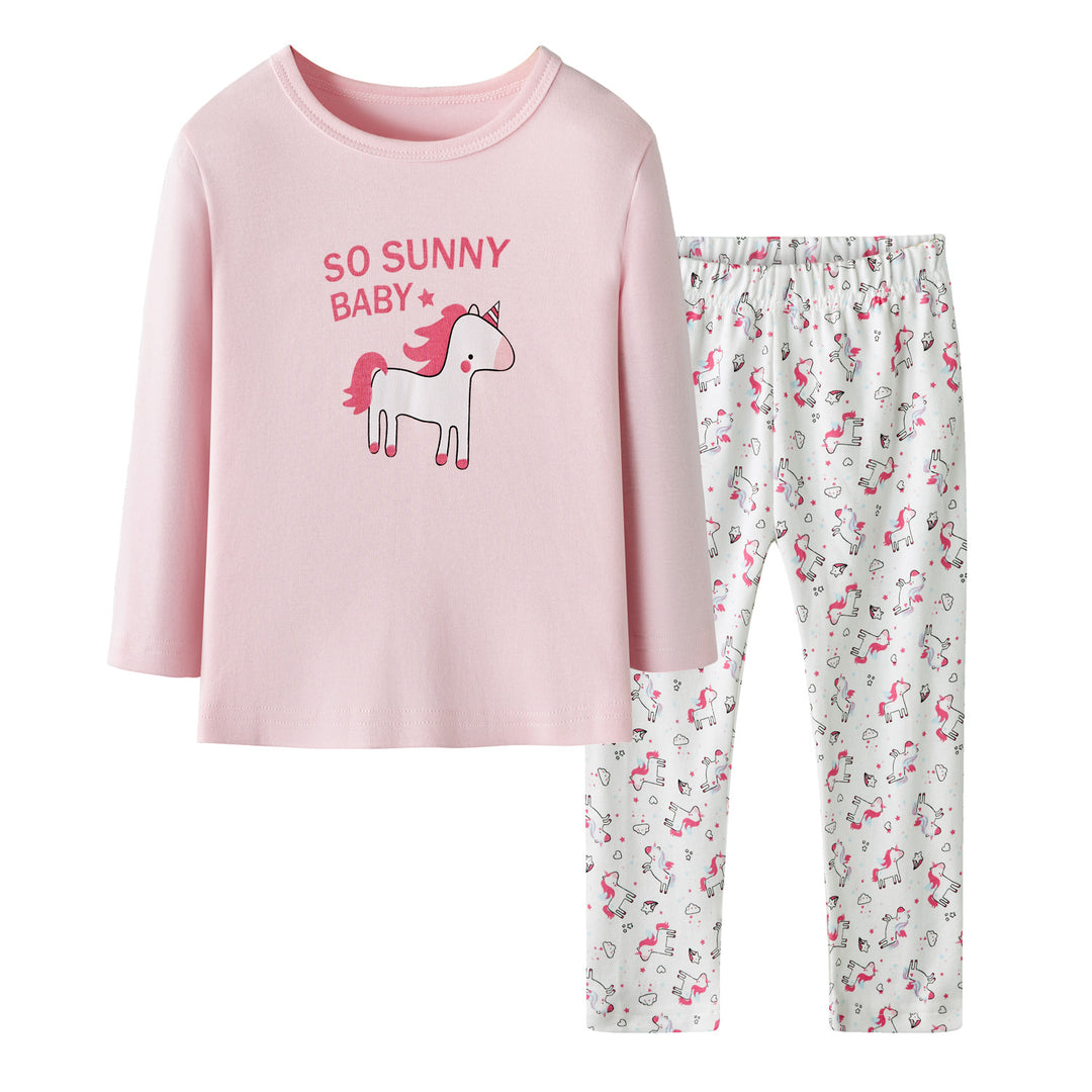 Baby Kids Pajamas Unicorn Top n Stripe Pants Set - quixoticmuses