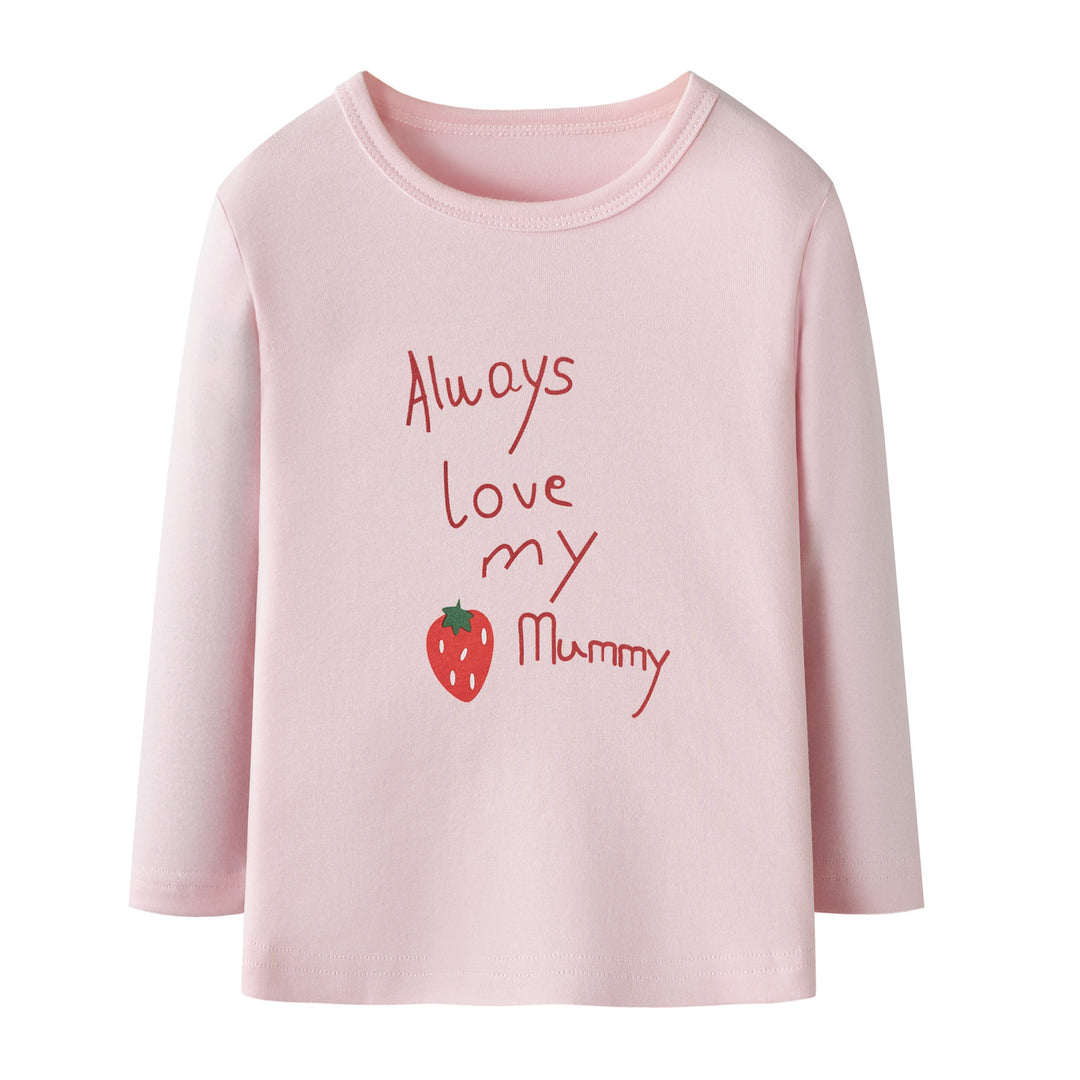 Baby Kids Pajamas Strawberry Top n Pants Set Always Love My Mummy - quixoticmuses