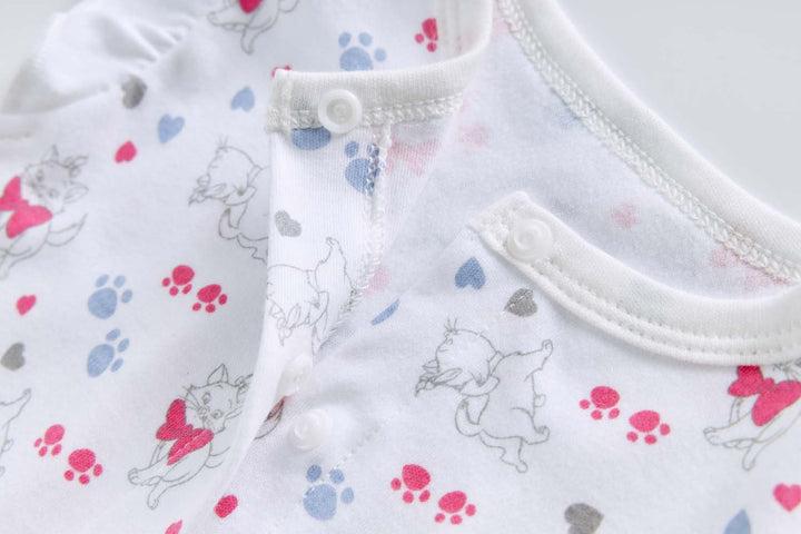 Baby Girl Pink Bowtie Cat Romper