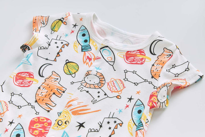 Baby Boy Space Rocket Lion Romper