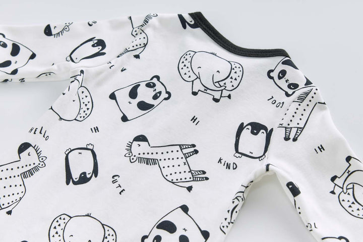 Baby Boy Cotton Sleepsuit Elephant Panda Giraffe Two Way Zipper All In One Jumpsuit