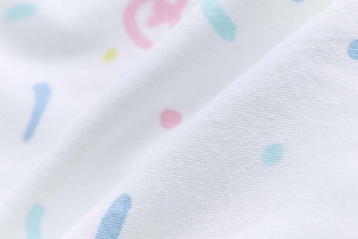 Baby Cotton Sleepsuit Colorful Sprinkles Two Way Zipper All In One Jumpsuit Feet Cover