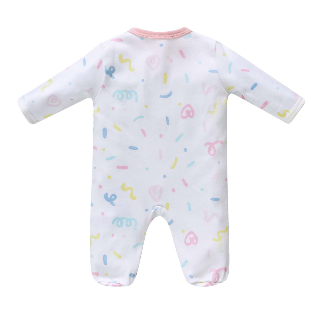 Baby Cotton Sleepsuit Colorful Sprinkles Two Way Zipper All In One Jumpsuit Feet Cover