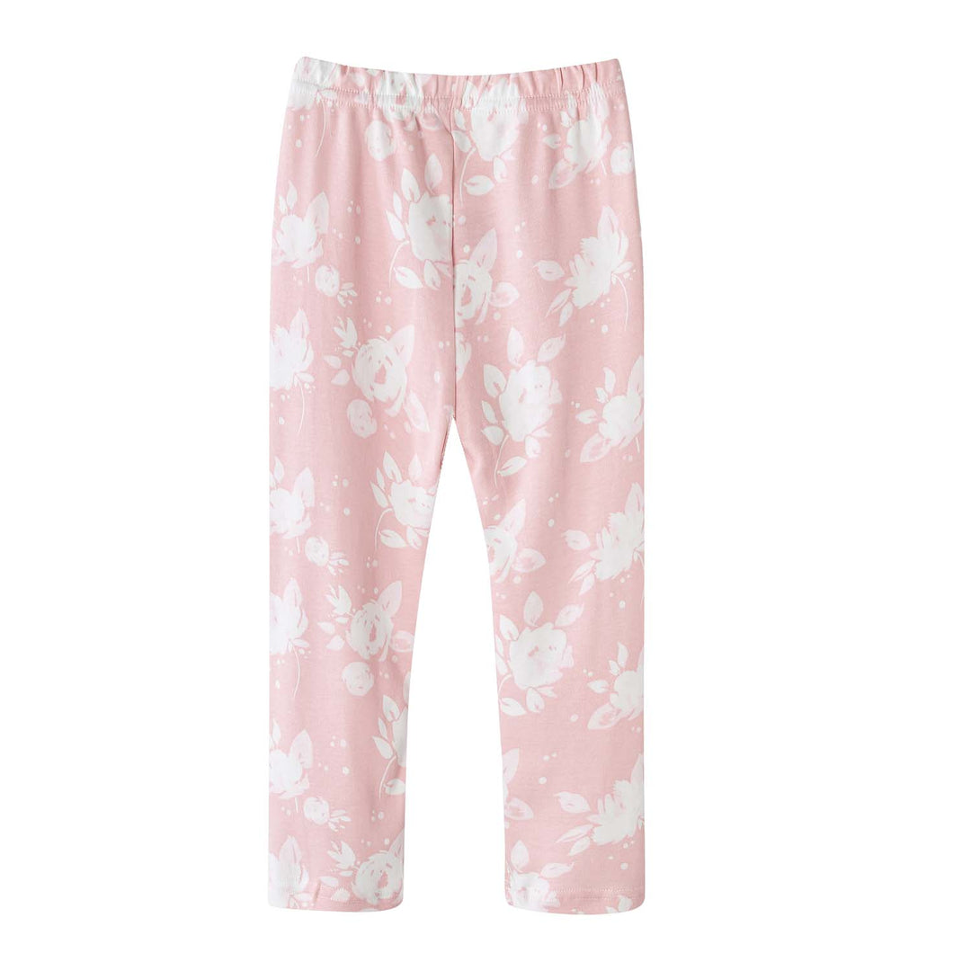 Baby Kids Pajamas Pink w White Flowers Top n Pants Set