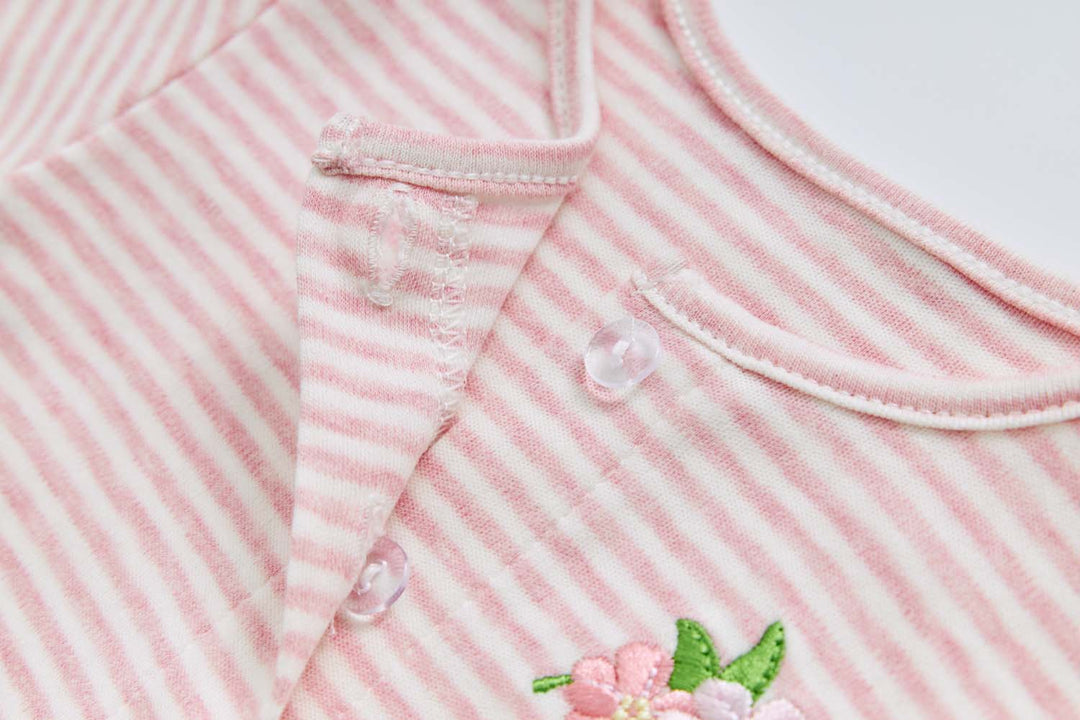 Baby Girl Bouquet Bodysuit Dress n Pink Stripe Cardigan 2 Pc Set