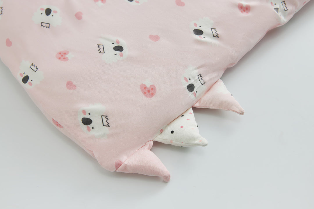 Baby Kids Bamboo Pillow Case Baby Bed-Time Hug Pillow Jumbo Pillow w Teething Tag Pink w White Koalas - quixoticmuses