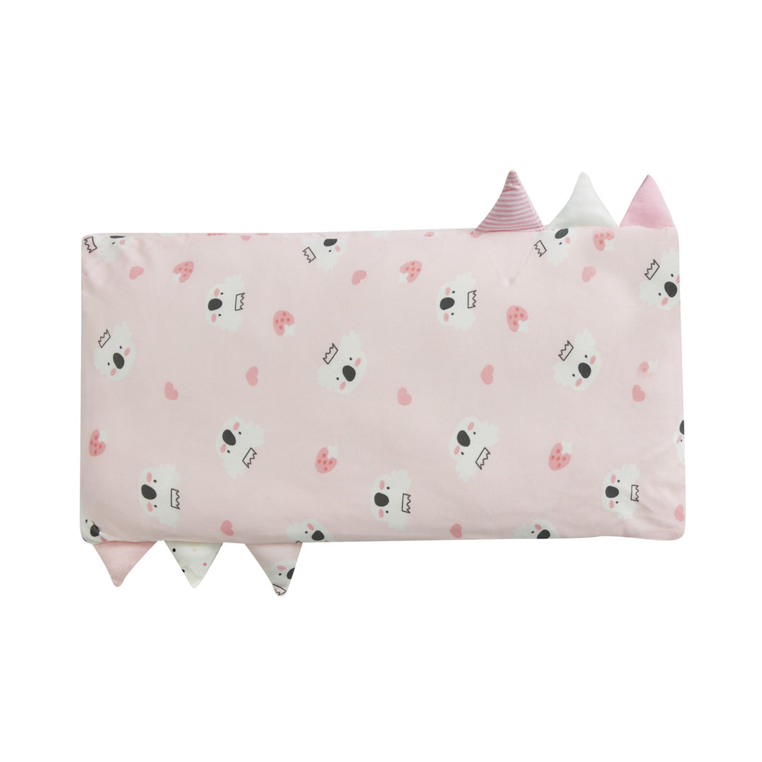 Baby Kids Bamboo Pillow Case Baby Bed-Time Hug Pillow Jumbo Pillow w Teething Tag Pink w White Koalas - quixoticmuses