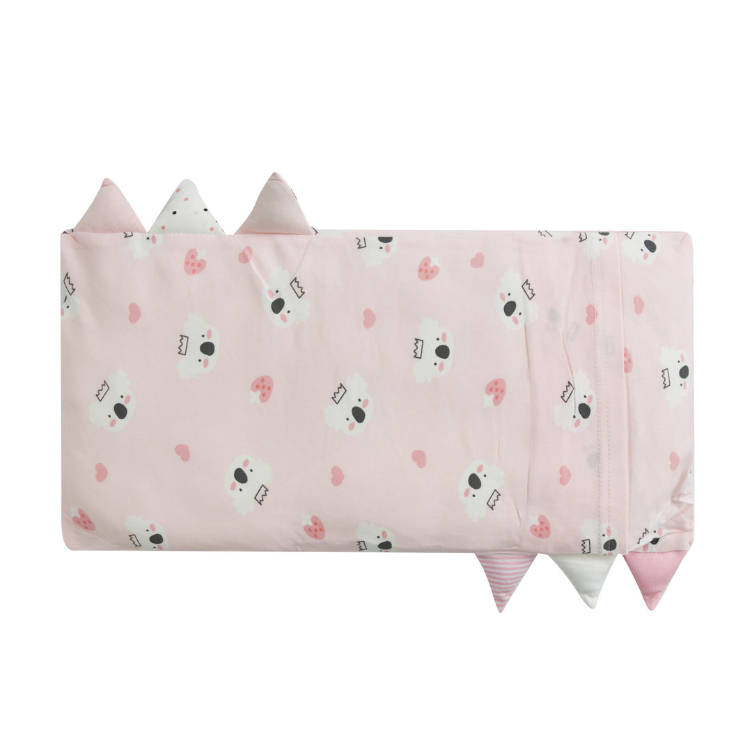 Baby Kids Bamboo Pillow Case Baby Bed-Time Hug Pillow Jumbo Pillow w Teething Tag Pink w White Koalas - quixoticmuses