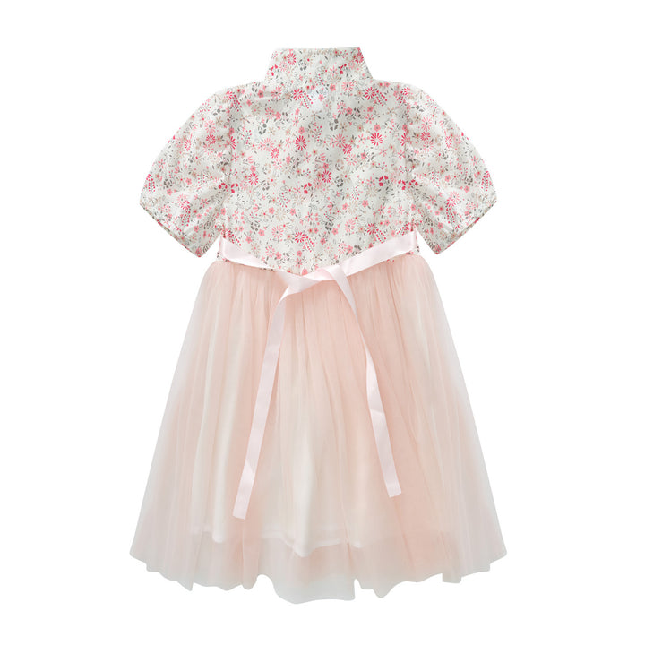 Blossom Harmony Collection Baby Kids Girl Pink Floral Cheongsam Voile Dress Family Wear 0823 - quixoticmuses