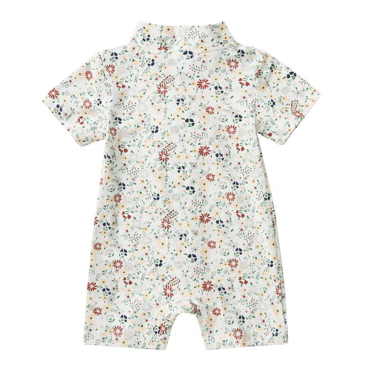 Blossom Harmony Collection Baby Boy Beige Little Flower Cheongsam Romper Family Wear 0801 - quixoticmuses