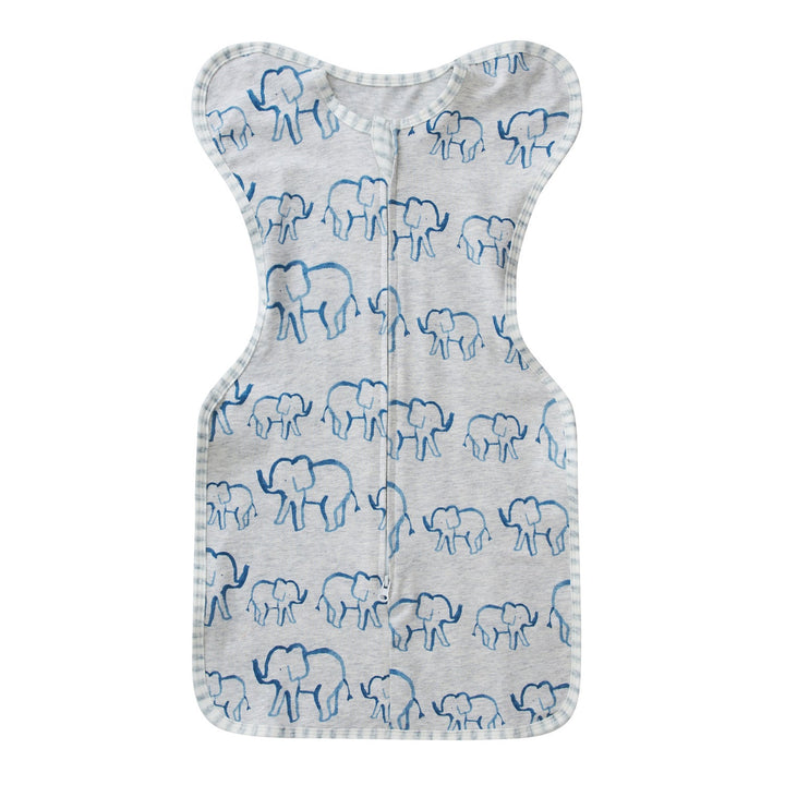 Infant Transition Swaddle w Arm Freedom 2-Way Zipper Elephant - quixoticmuses