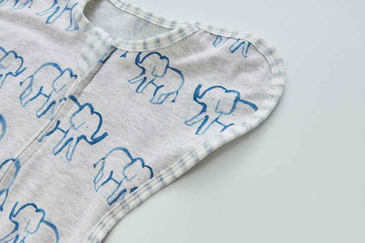 Infant Transition Swaddle w Arm Freedom 2-Way Zipper Elephant - quixoticmuses