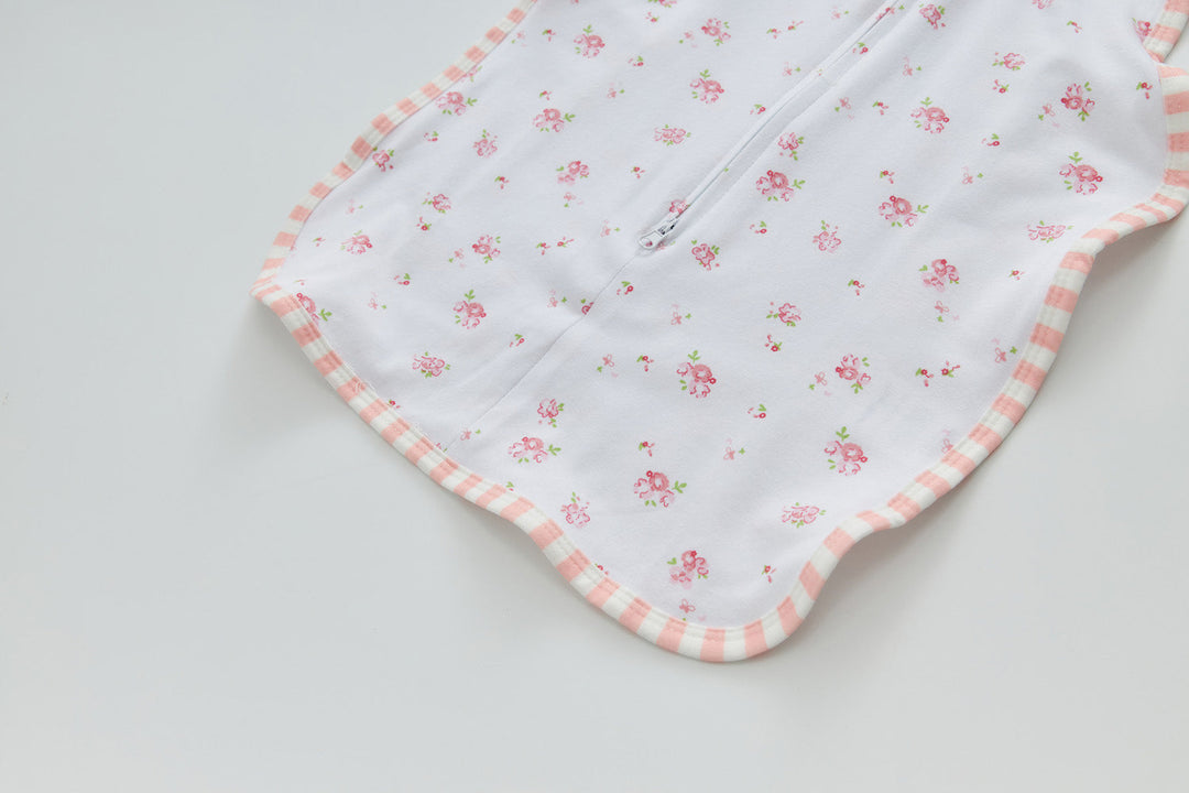 Infant Transition Swaddle w Arm Freedom 2-Way Zipper Roses - quixoticmuses