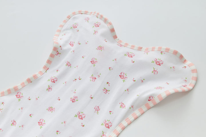 Infant Transition Swaddle w Arm Freedom 2-Way Zipper Roses - quixoticmuses