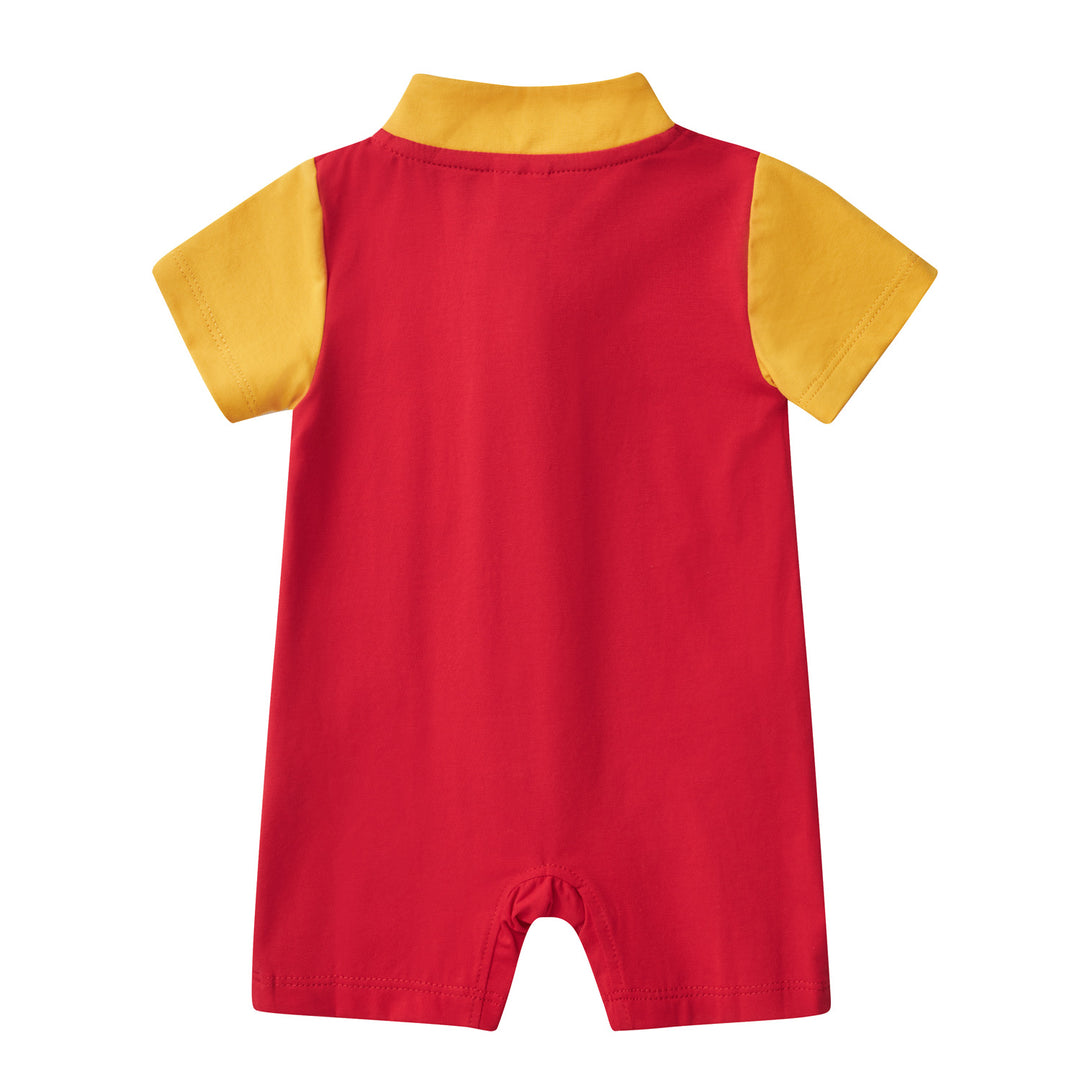 Baby Boy Red Cheongsam Romper w Dragon Print  H0801A - quixoticmuses