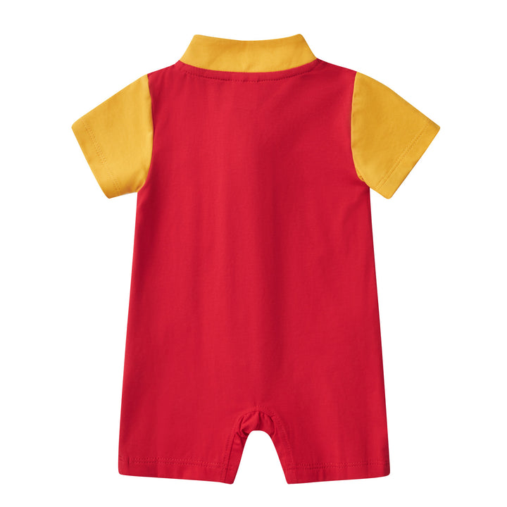 Baby Boy Red Cheongsam Romper w Dragon Print  H0801A - quixoticmuses