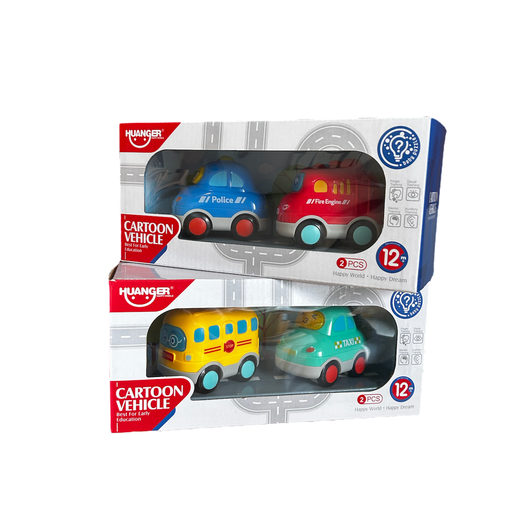 Babycare Baby Toys Mini Cars Set Cartoon Trucks Vehicles Transportation Car Toys for Boys and Girls 4pcs - quixoticmuses