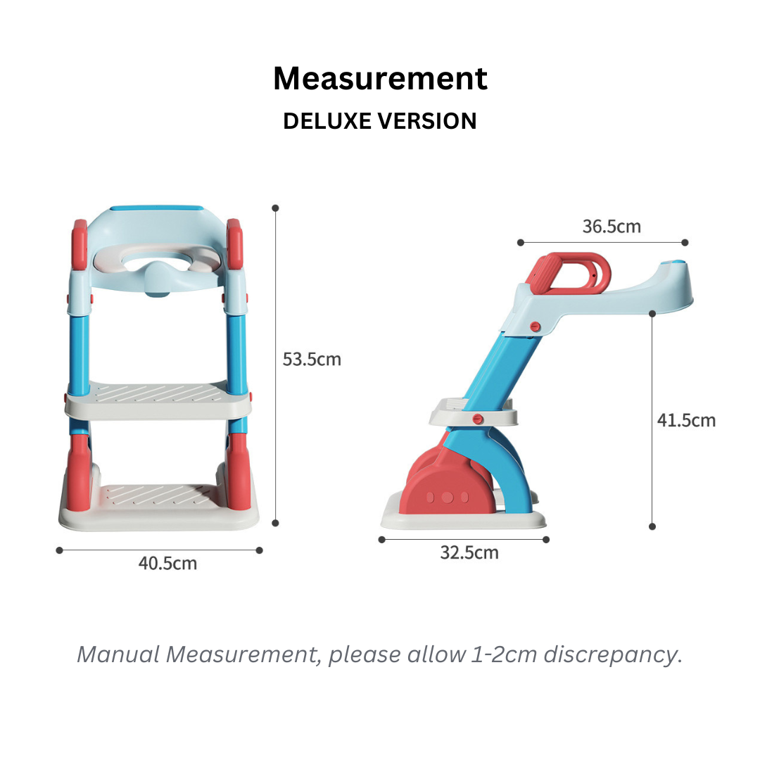 Baby Toddler Kids Boy Girl Deluxe Version Potty Training Seat with Ladder Toilet Seat with Step Stools Non-Slip Potty Chair with Splash Guard and Handles - quixoticmuses