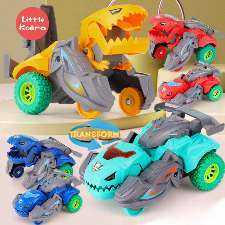 2 In 1 Collision Transformation Dinosaur Car Plastic Inertial Car Toy Action Collision Transforming Vehicles for Boy 3 Years+