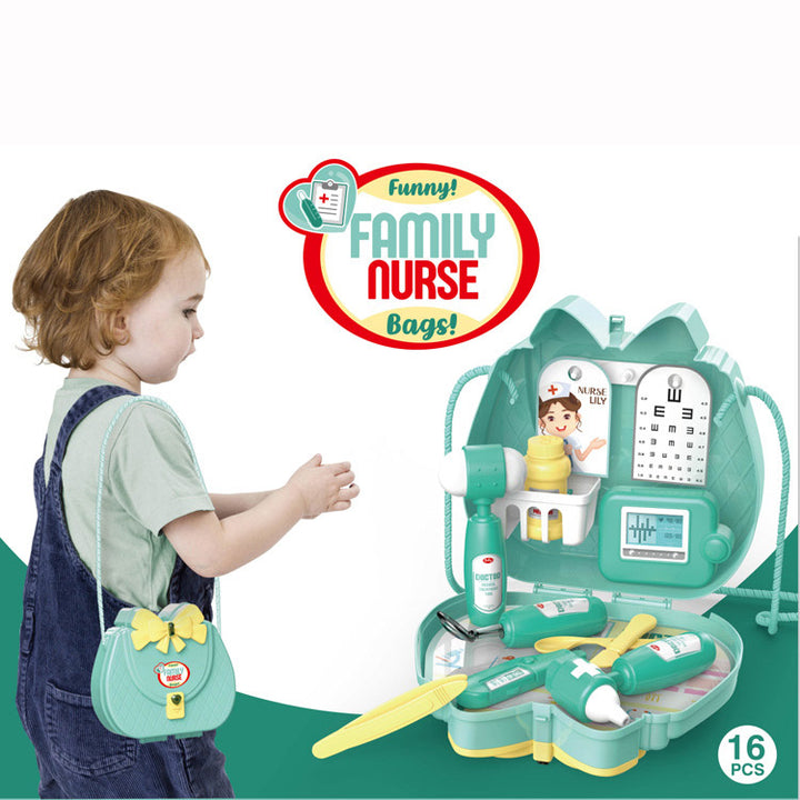 Kids Girls Pretend Play Sling Bag - Kitchen Make Up Doctor Nurse Picnic Travel Role Play Bag - quixoticmuses