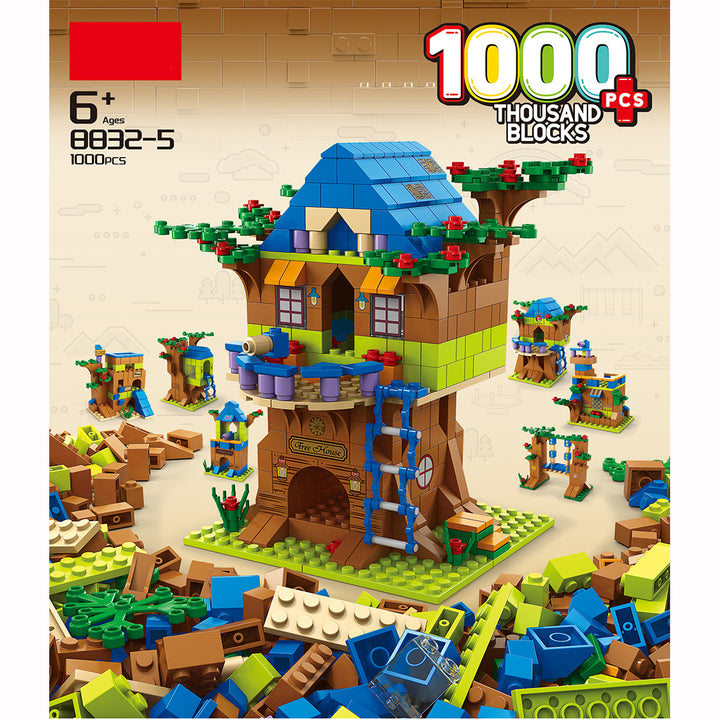 Kids 1000 Pcs Building Blocks Tree House - quixoticmuses