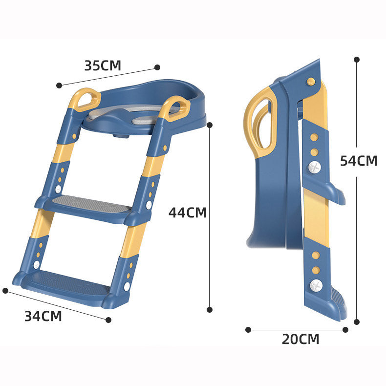 Baby Toddler Kids Boy Girl Standard Potty Training Seat with Ladder Toilet Seat with Step Stools Non-Slip Potty Chair with Splash Guard and Handles - quixoticmuses