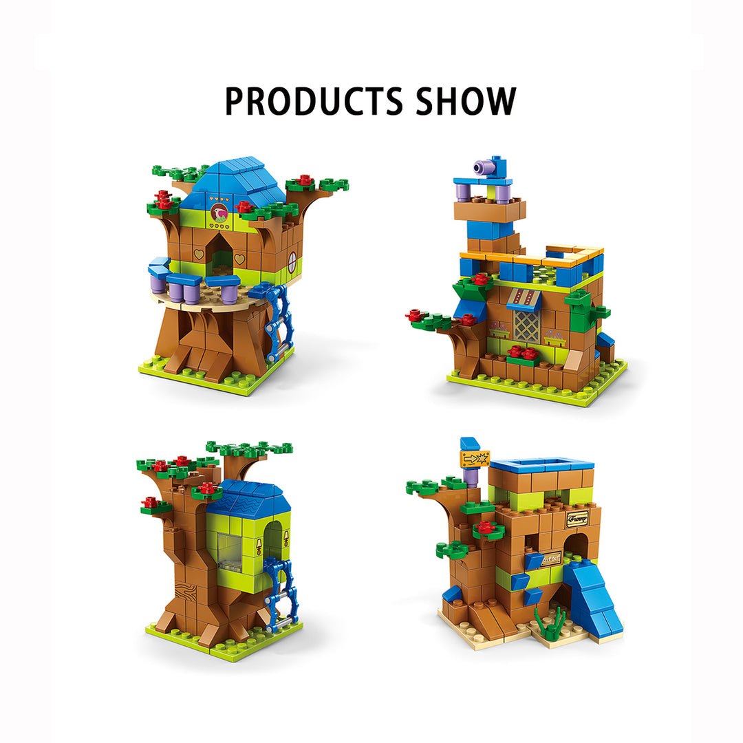 Kids 1000 Pcs Building Blocks Tree House - quixoticmuses