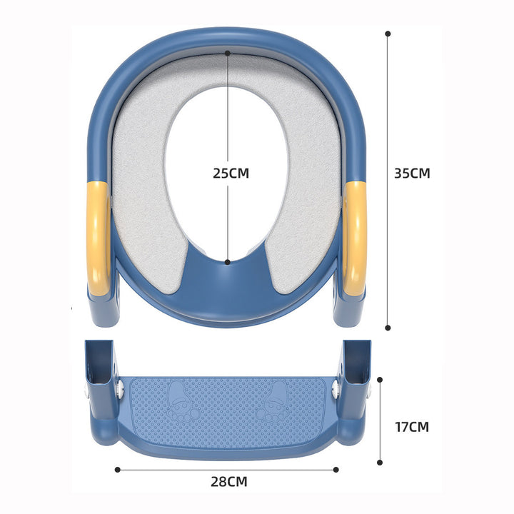 Baby Toddler Kids Boy Girl Standard Potty Training Seat with Ladder Toilet Seat with Step Stools Non-Slip Potty Chair with Splash Guard and Handles - quixoticmuses