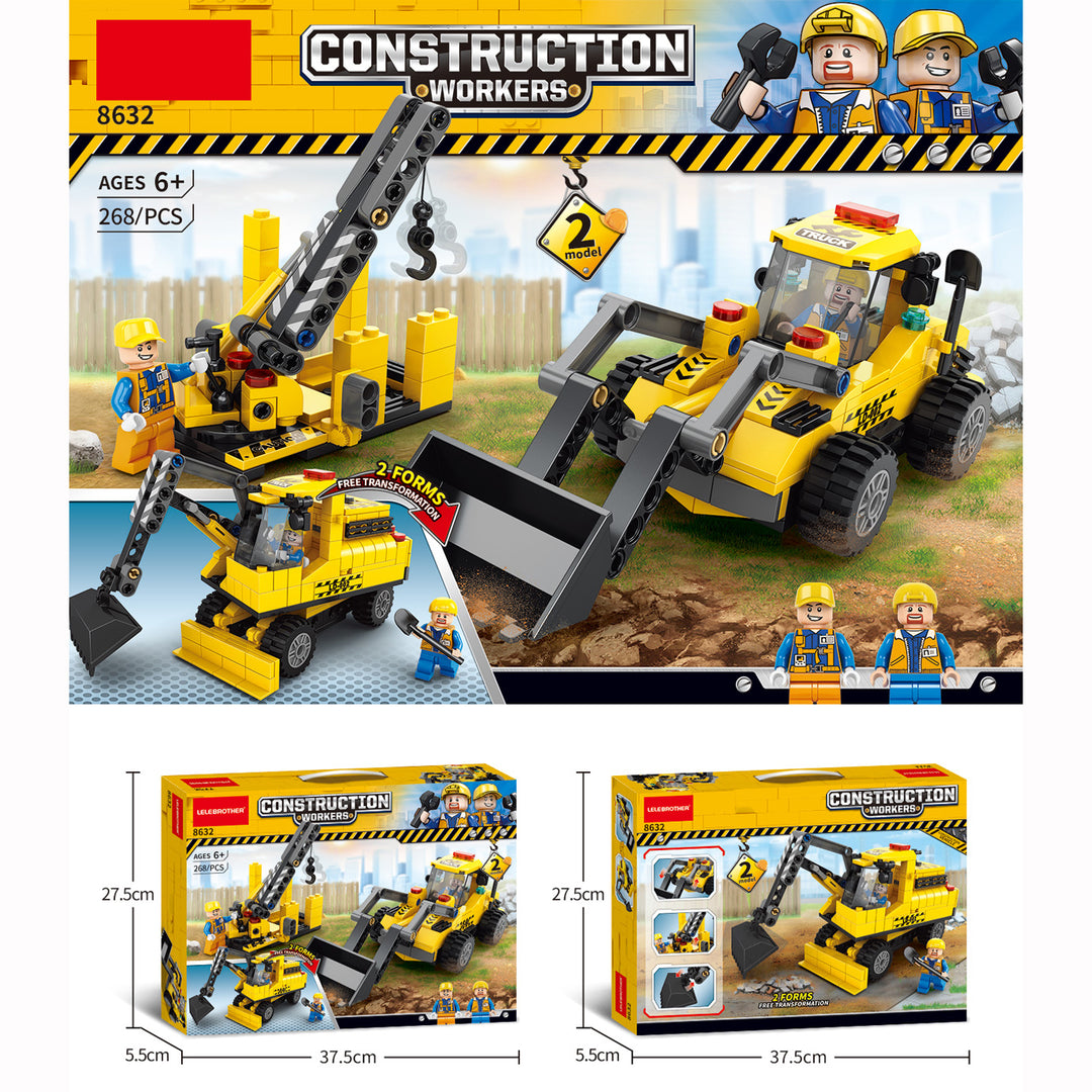 Kids Building Blocks 268 pcs Transformer Hydraulic Mining Vehicle - quixoticmuses