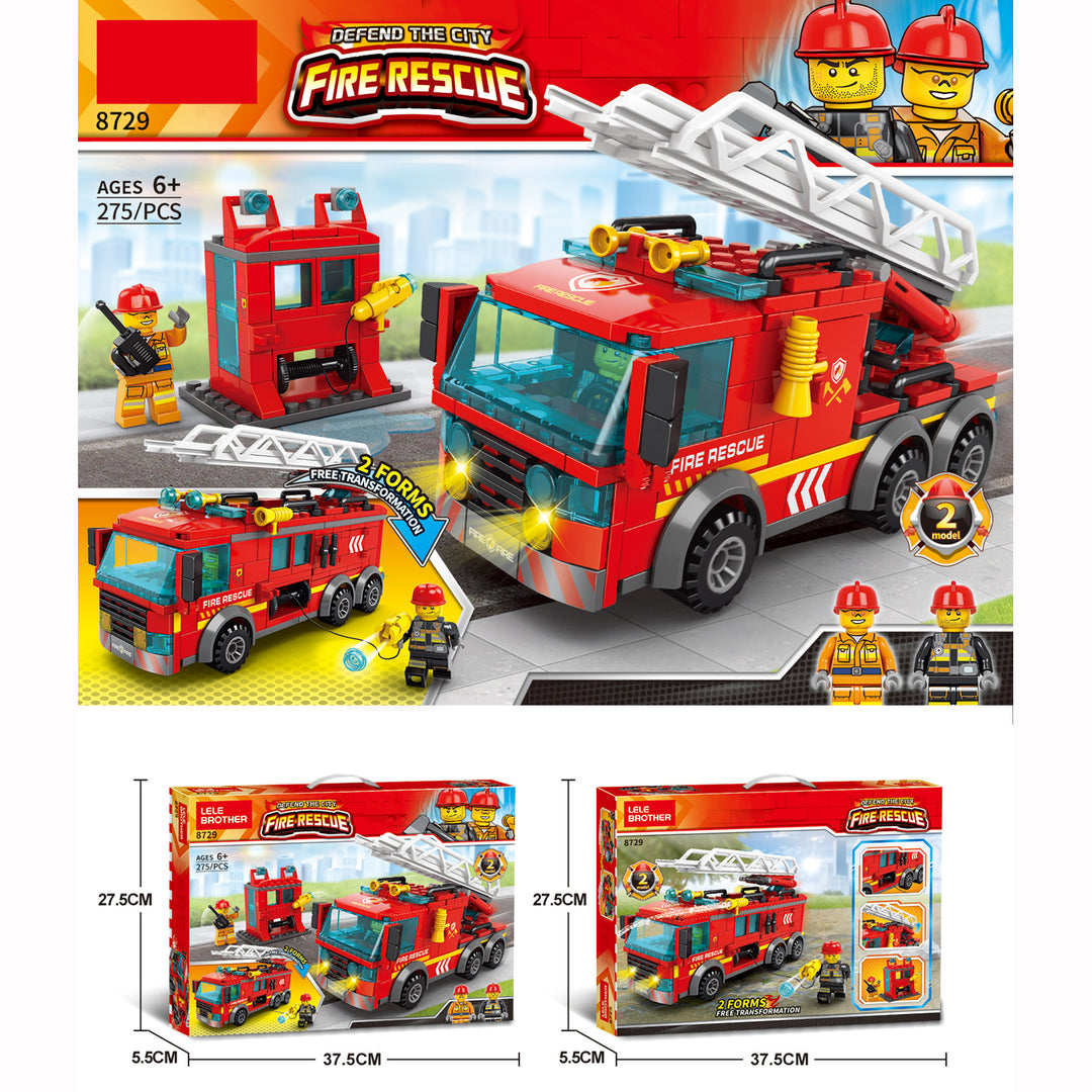 Kids Building Blocks 275 pcs Transformer Fire Engine - quixoticmuses