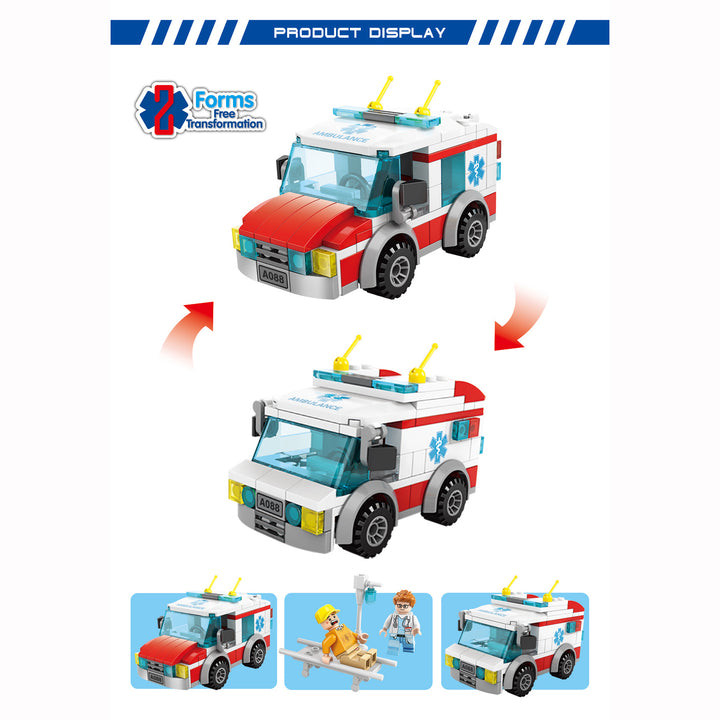 Kids 173 Pcs Building Blocks Ambulance Medical City Rescue - quixoticmuses