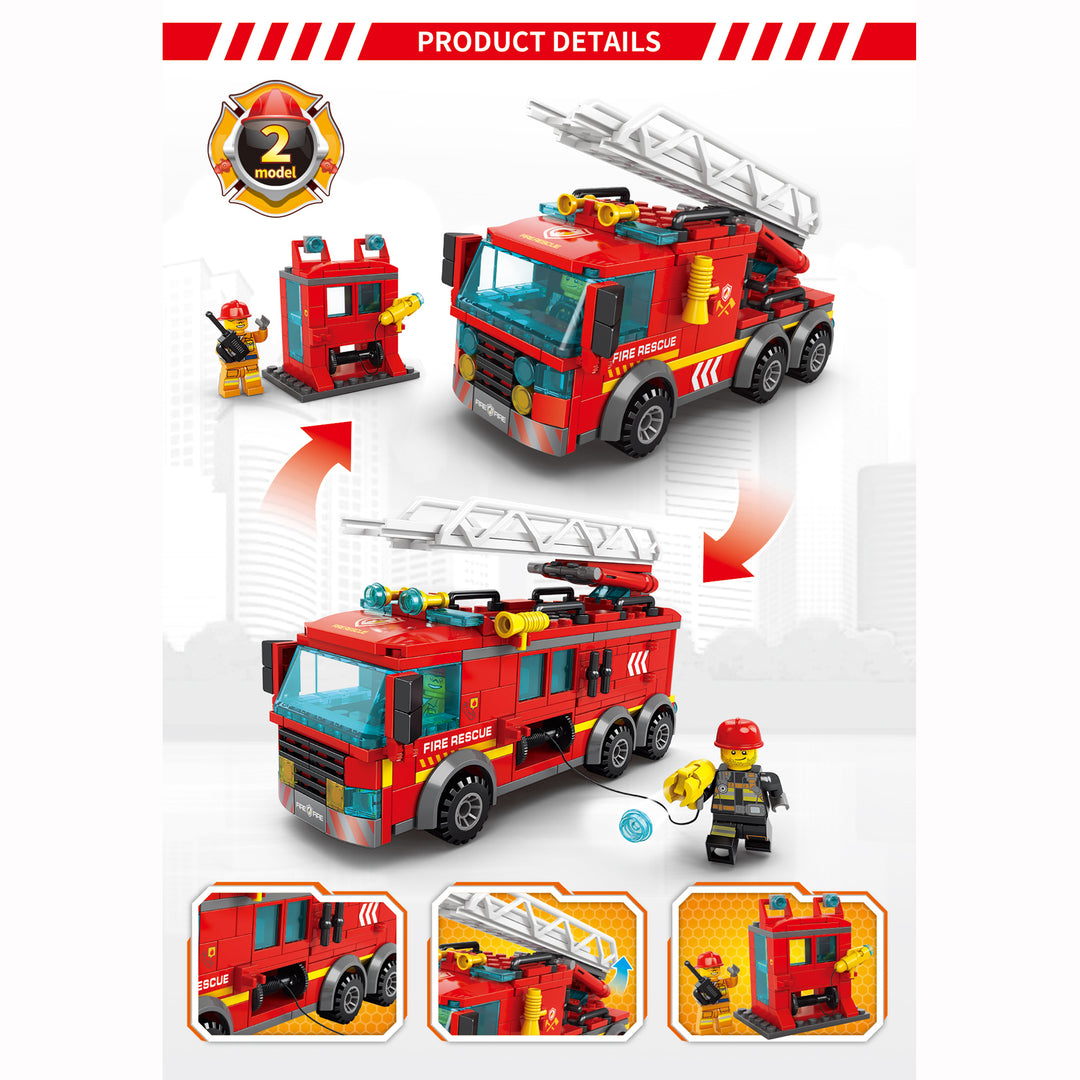 Kids Building Blocks 275 pcs Transformer Fire Engine - quixoticmuses