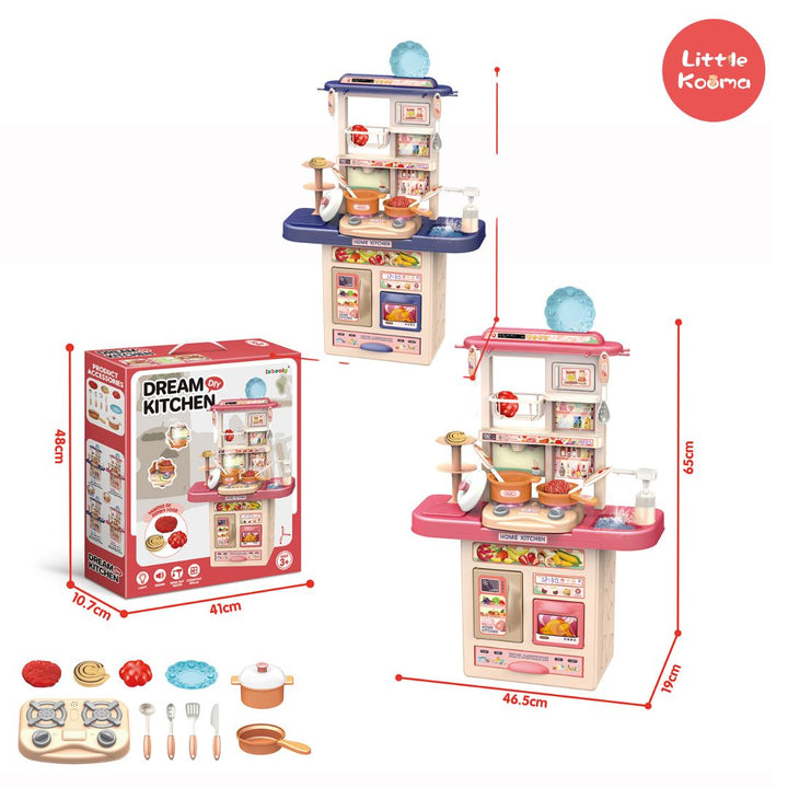 Baby Toddler Kids' Dream Kitchen Toy Stove Kitchen Basin Pretend Play Sound & Light Dining Table - quixoticmuses