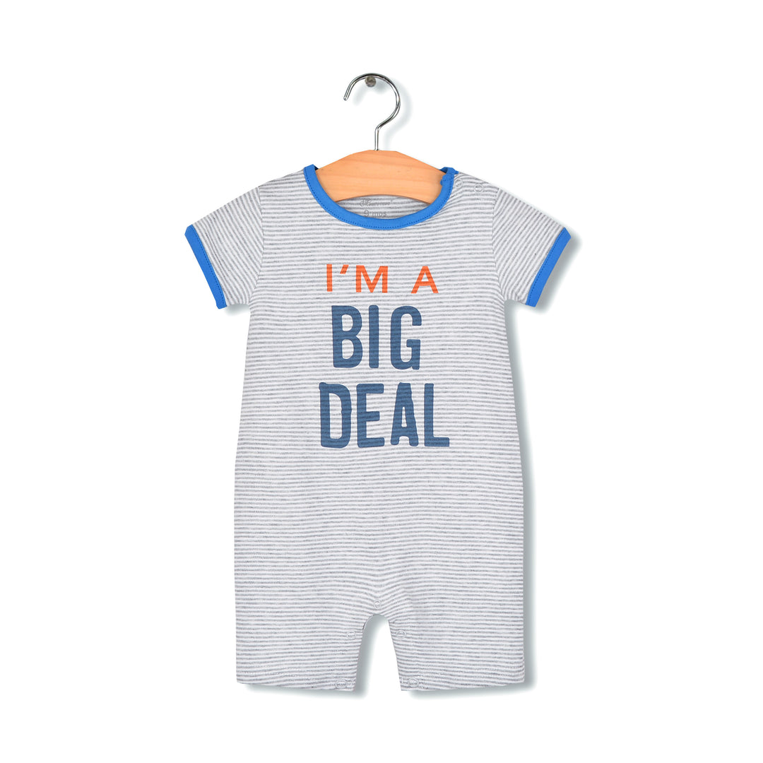 Baby Boy Grey Romper w I'm a Big Deal - quixoticmuses