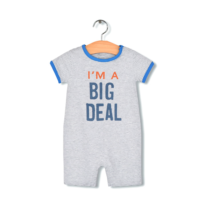 Baby Boy Grey Romper w I'm a Big Deal - quixoticmuses