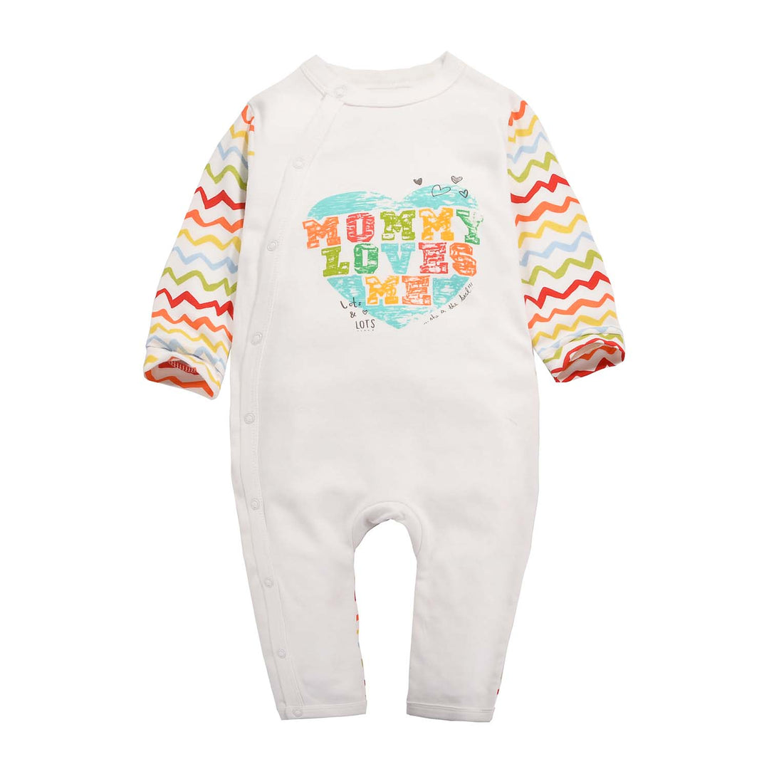 Baby Mommy Loves Me Colorful Sleeves Jumpsuit All In One - quixoticmuses